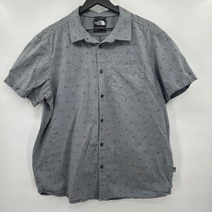 The North Face Men's Short Sleeve Camp Tent Shirt‎ Gray Button Down Size XL